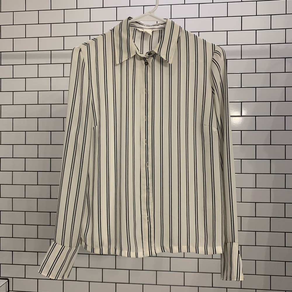 white striped blouse